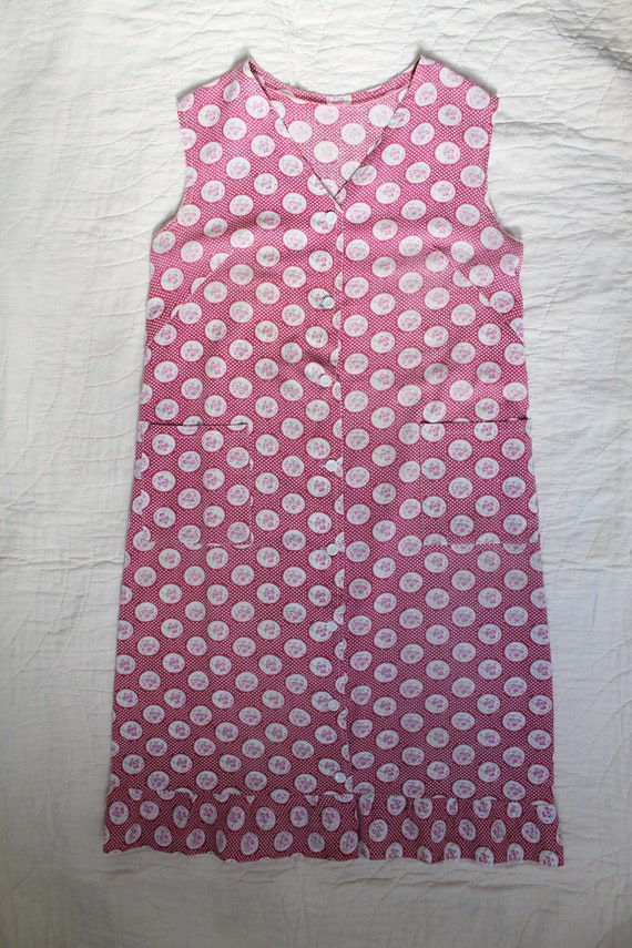 Laundry Day Dress - 1930s depression era pink hou… - image 3