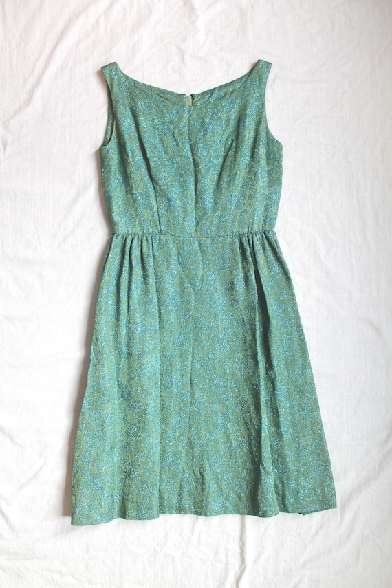 Little Green Fairy Dress - 1960s metallic green sh