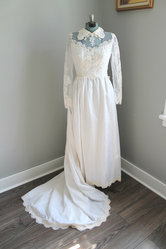 Odette Wedding Gown 1960s Beaded Peter Pan Collar And Etsy