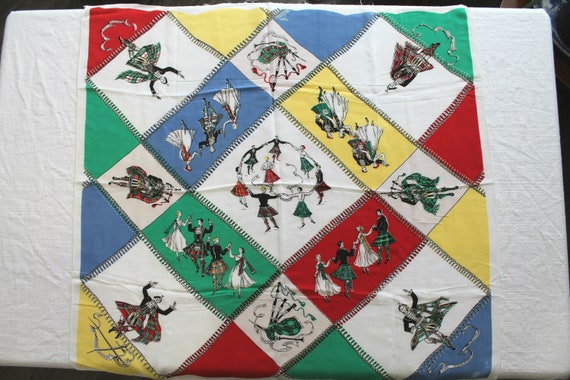 RARE 1940s cold rayon Scottish souvenir, highland