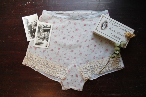 Sheer Delight Panties - 1930s/40s sheer floral tap