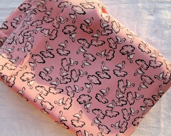 1940s rare rayon flamingo yardage, manufacturing error, approx. 3 yards
