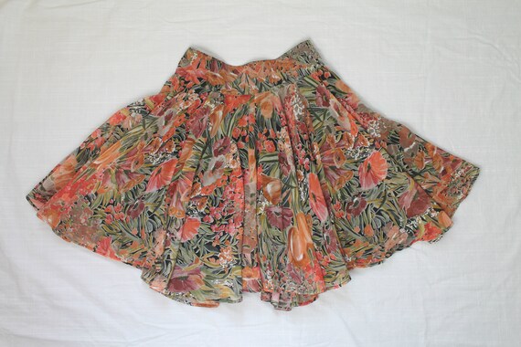 Autumn Mornings Skirt - 1990s Le Chateau full skat