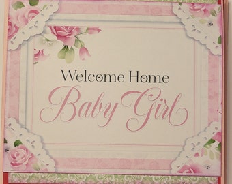 Baby Girl Album, Girl Mini Album, Baby Girl Scrapbooking, Baby Girl Baby Shower