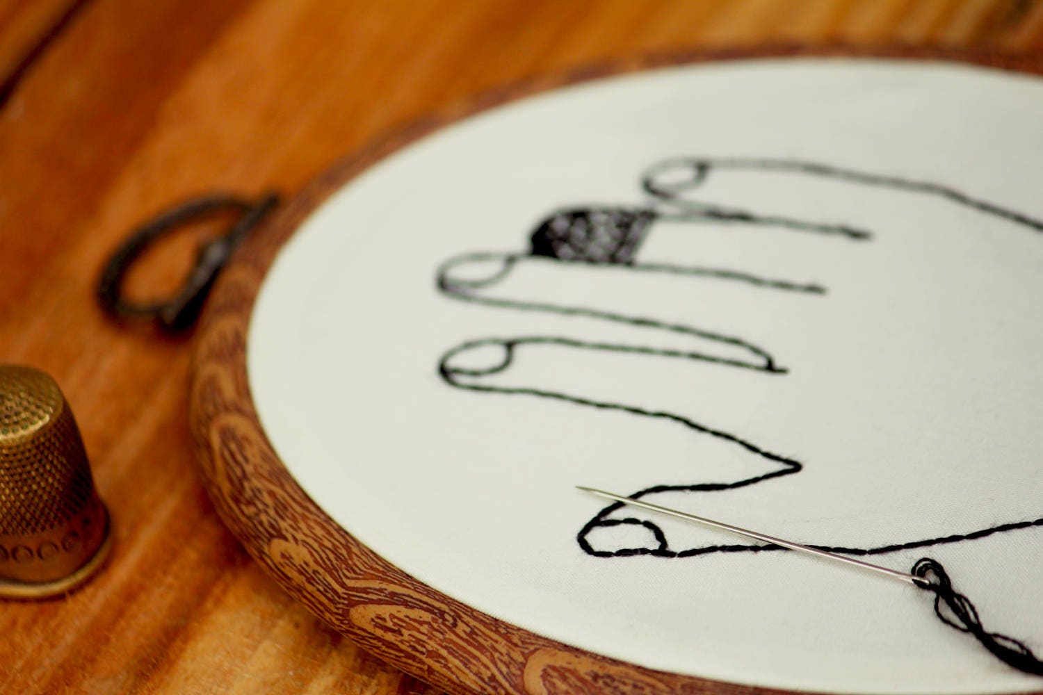 Hand with Thimble Handmade Embroidery Etsy