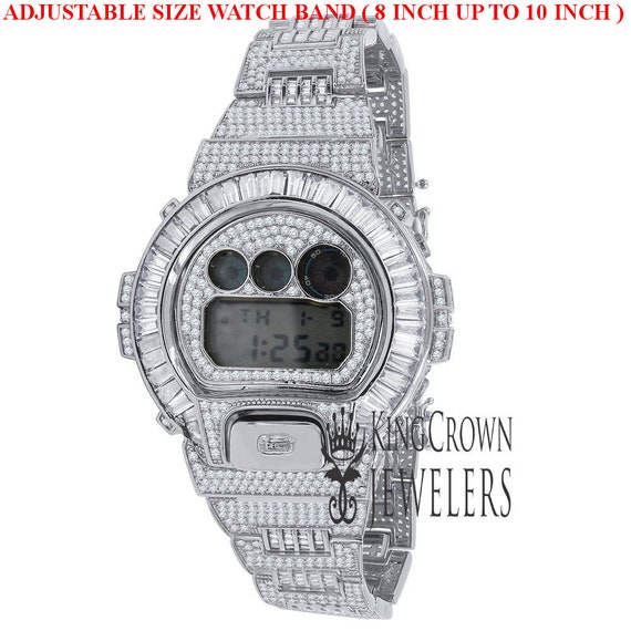 Baguette White Gold Finish Real Authentic Custom Casio G-shock - Etsy