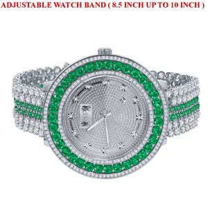 Iced Out Green Khronos Jo Rodeo Watch W/date Function Exclusive Custom ...