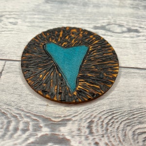 Sea Blue Burnt Heart