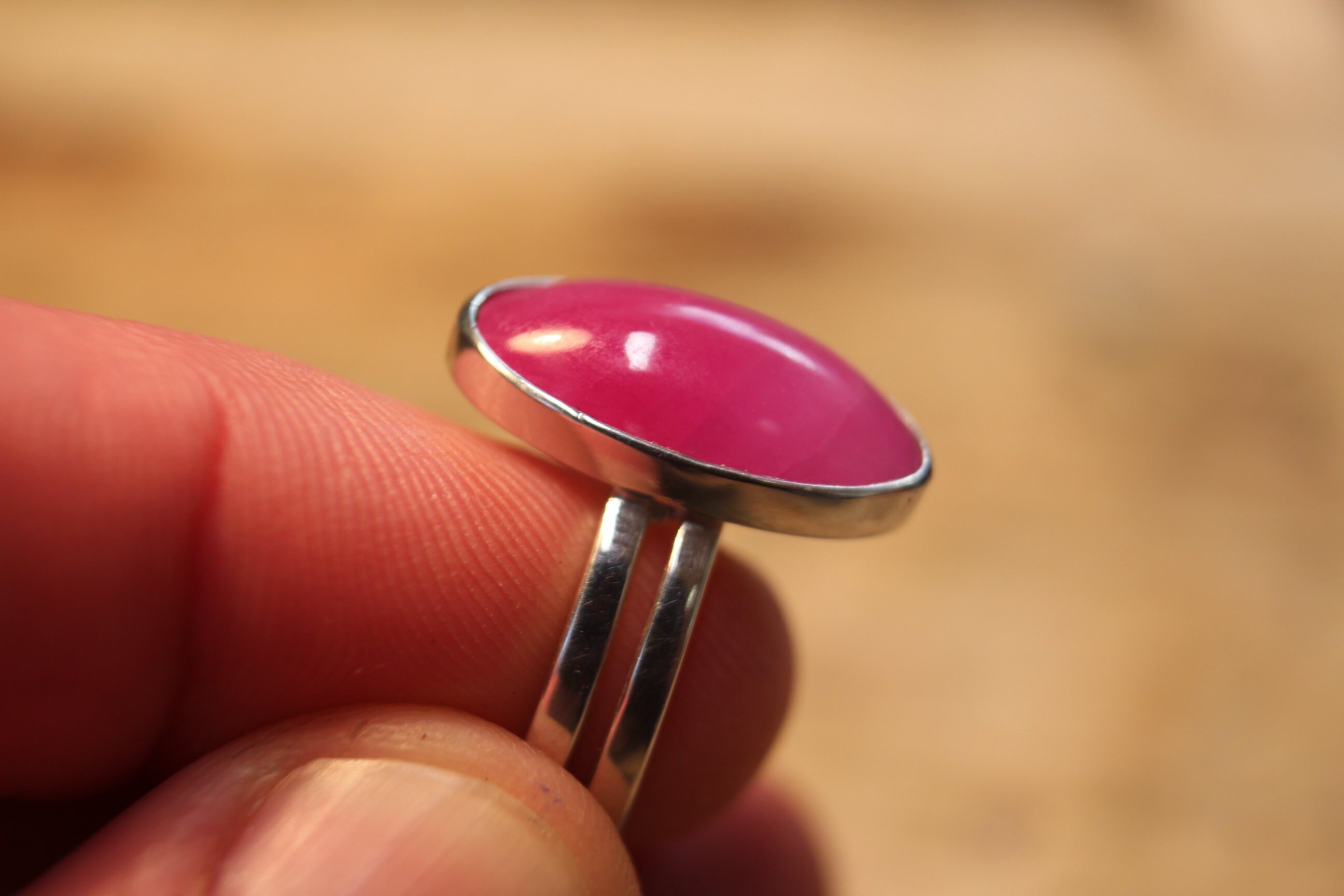 Macedonian Ruby in Rhodium Plated 14ct Gold Ring Etsy