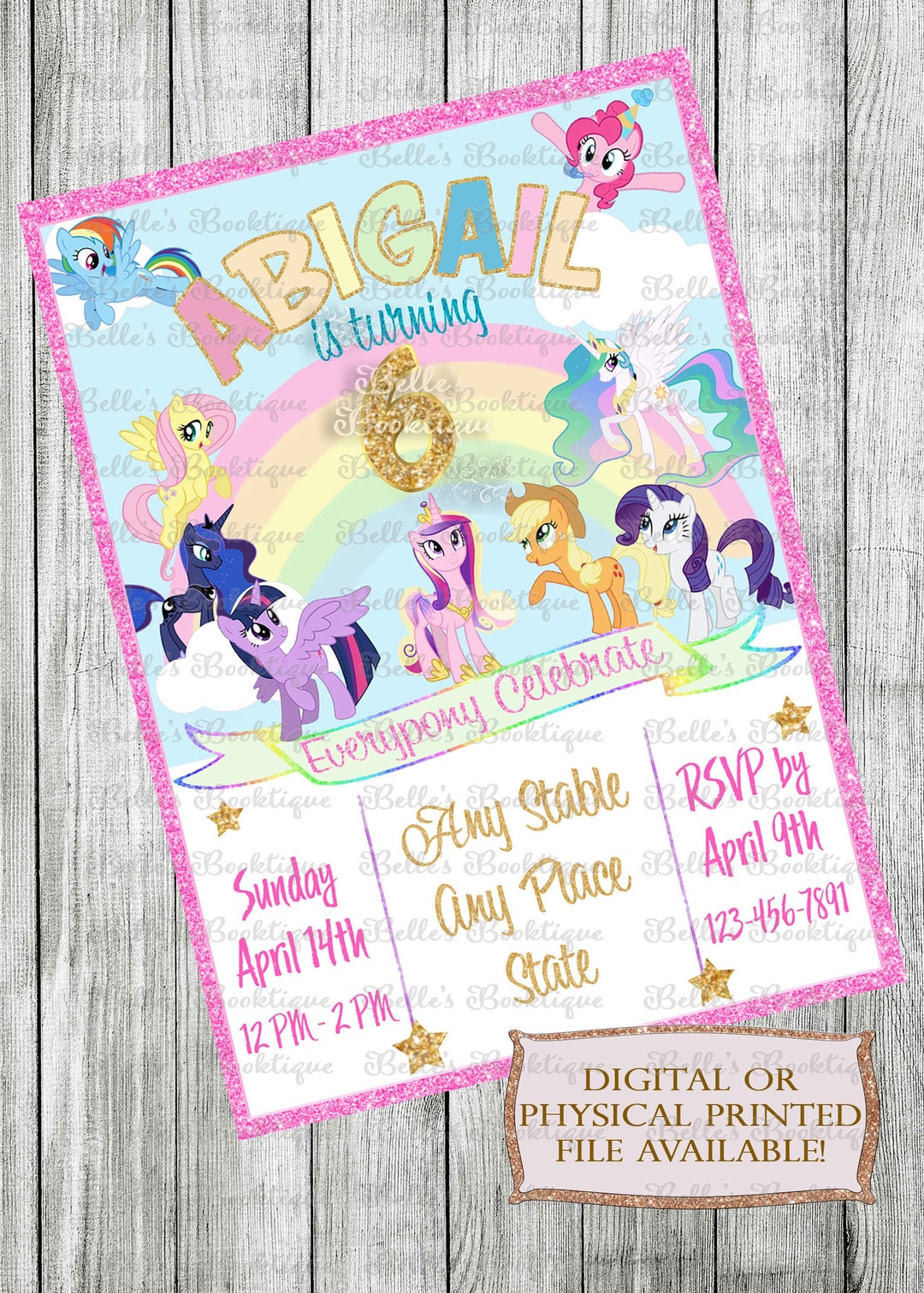 My Little Pony Birthday Party Invitation - Etsy