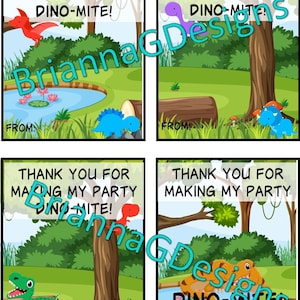 PDF Printable Dinosaur Crayon Party Favor Cards