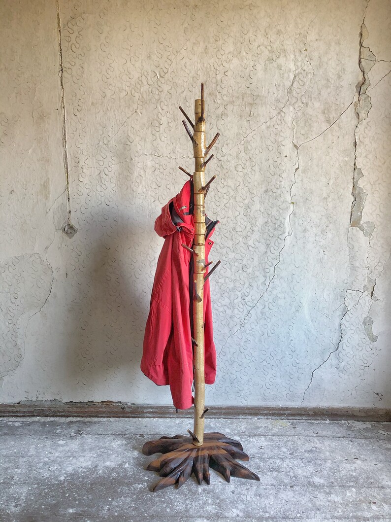 Coat rack Family coat rack Free standing birch coat stand Etsy