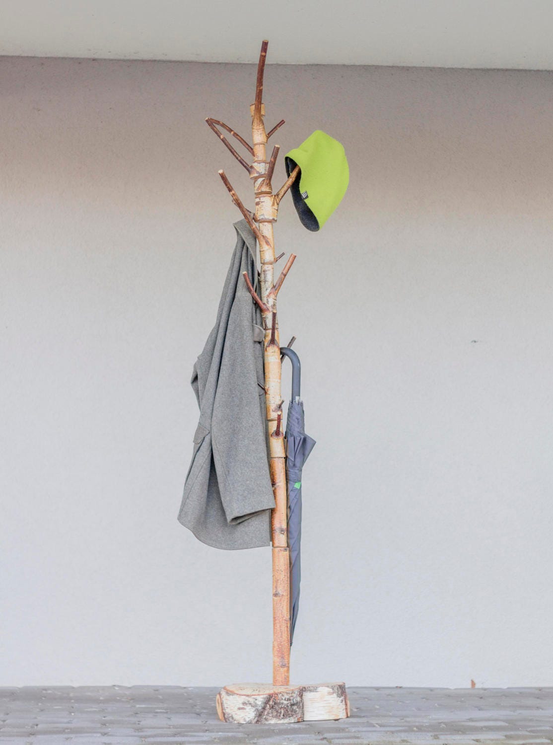 Coat rack Free standing birch coat stand 360 degrees birch Etsy