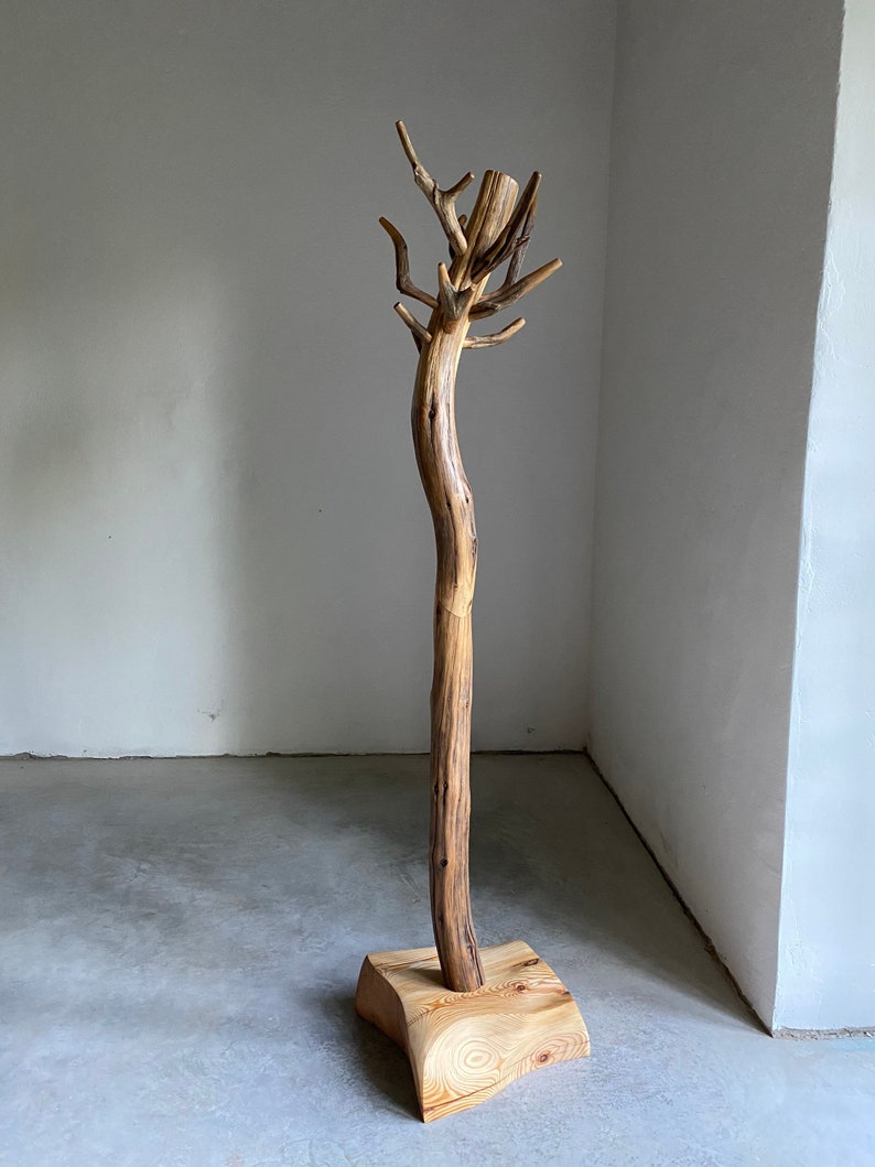 Free Standing Oak Wood Coat Rack Unique Coat Stand Handmade Etsy