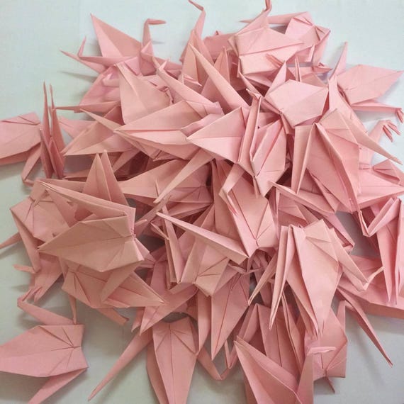 100 6 Leicht Rosa Origami Kraniche Kraniche Aus Papier Party Deko Hochzeitsdekoration