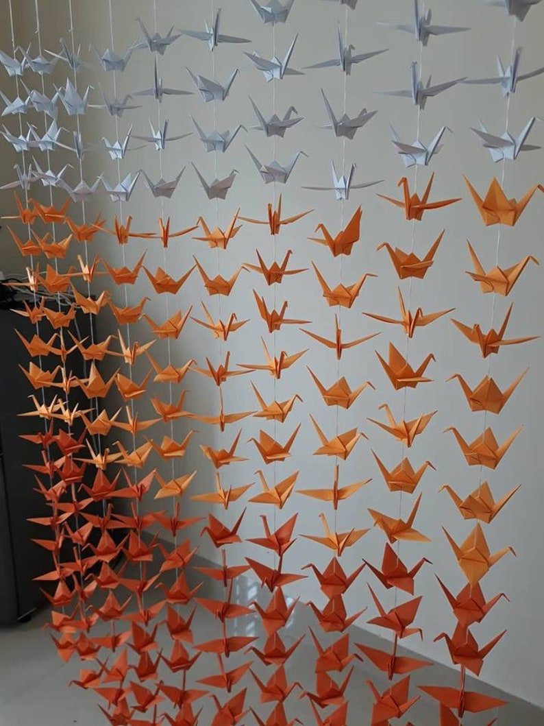 1000 Ombre orange Paper Cranes On String Origami Cranes 50 Etsy