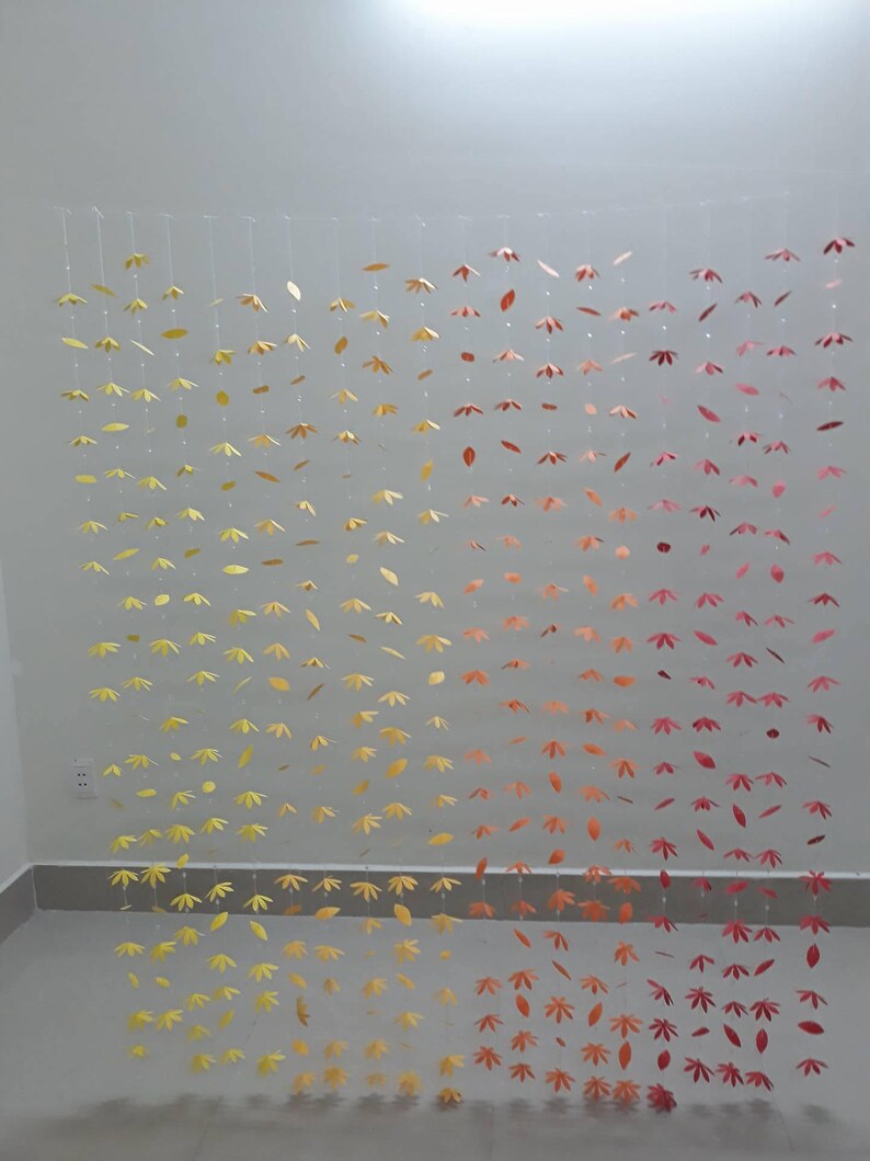 20 strands 300 paper flowers 200 the leaf party decor .... 500 clear beads 8MM: Paper Flower Curtain-weeding decor