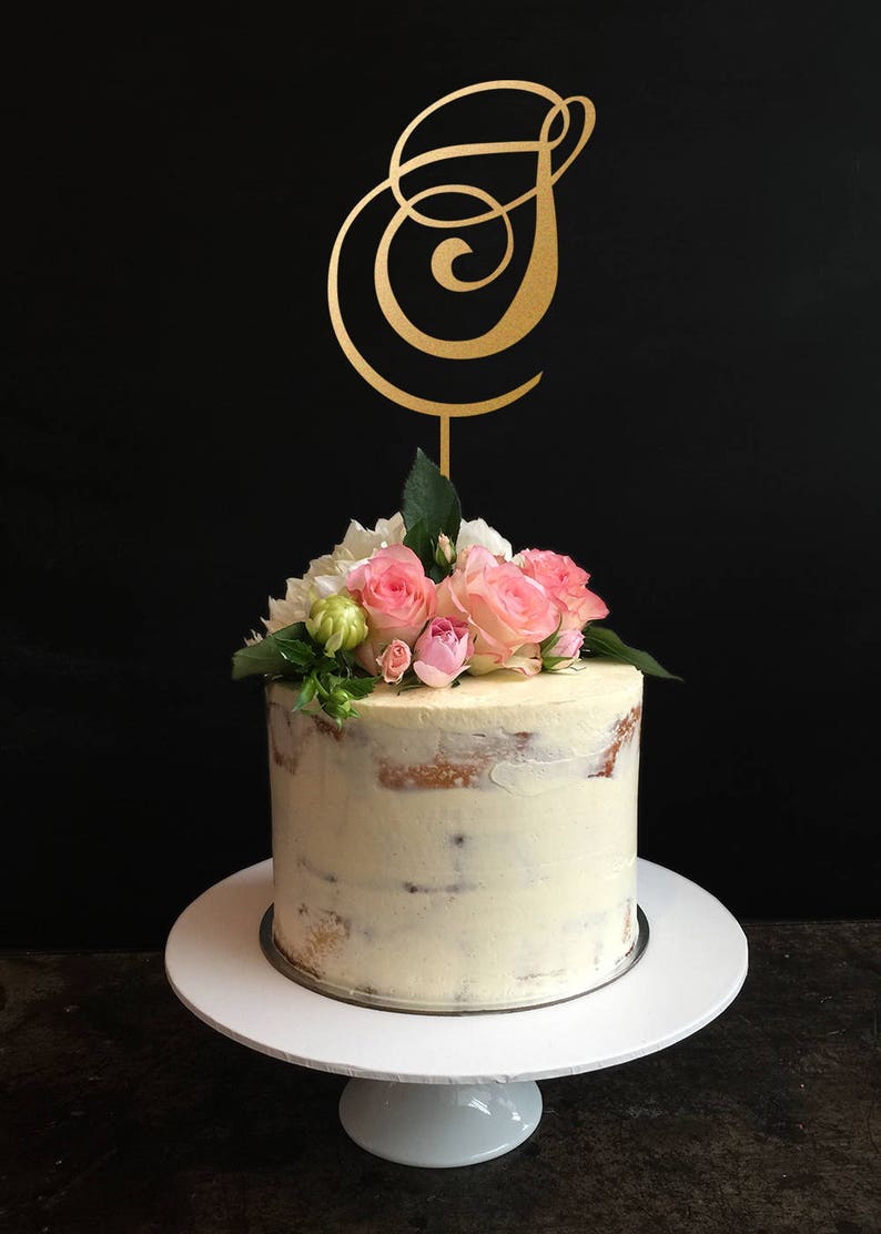 Monogram Cake Topper Initial Cake Toppers Single Letters Etsy