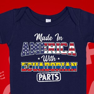 Ecuadorian American Baby Bodysuit One Piece Children&#39;s T-Shirt | Made In America With Ecuadorian Parts | Half Ecuadorian | Ecuador Clothes