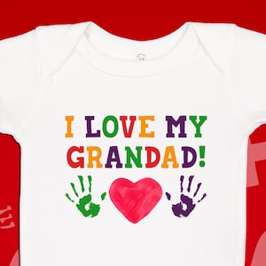 I Love My Grandad Baby Bodysuit, Grandad Baby Clothes, Boy Girl Clothing, Toddler T-Shirt, My Grandad Loves Me, Father&#39;s Day Baby Gift