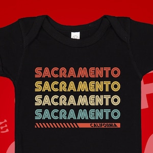 Retro Sacramento Baby Bodysuit - California Newborn Gift