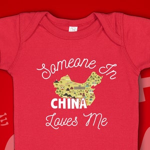 China Baby Gift, Chinese Infant Bodysuit One Piece Shirt, Someone In China Loves Me, Baby Clothes, Clothing, Half Chinese Present, Expat