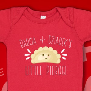 Babcia and Dziadek's Little Pierogi Baby Bodysuit Toddler T-Shirt, Cute Polish Baby Gift, Polish Grandparents Present, Polish Baby Clothes