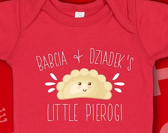 Babcia and Dziadek's Little Pierogi Baby Bodysuit Toddler T-Shirt, Cute Polish Baby Gift, Polish Grandparents Present, Polish Baby Clothes