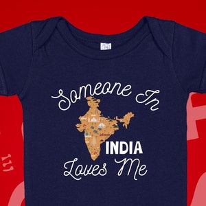 India Baby Gift, Indian Baby Bodysuit One Piece Shirt, Someone In India Loves Me, Baby Clothes, Clothing, Half Indian Present, Expat