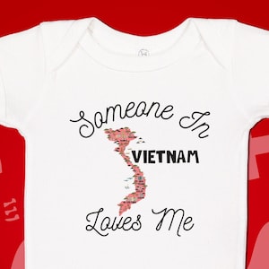 Vietnam Baby Gift, Vietnamese Baby Bodysuit One Piece Shirt, Someone In Vietnam Loves Me, Baby Clothes, Clothing, Present, Hanoi Expat