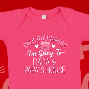 Nana and Papa Gift Baby Bodysuit Creeper Toddler Shirt, I'm Going To Nana and Papa's House, Funny Grandpa and Grandma Present, Clothes