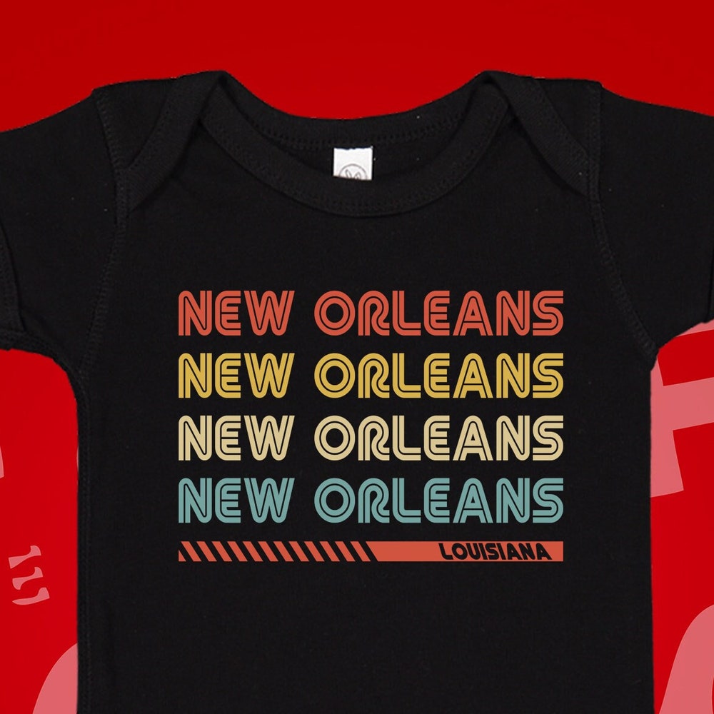 New Orleans Baby One Piece, Retro New Orleans Toddler Shirt, New Orleans Baby Gift, Louisiana Newborn Baby Shower Present, Nola Kids Clothes Onlytee