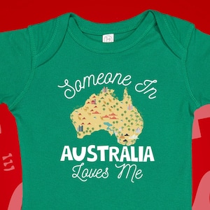 Australia Baby Gift, Australian Baby Bodysuit One Piece, Someone In Australia Loves Me, Baby Clothes, Clothing, Half Australian Present