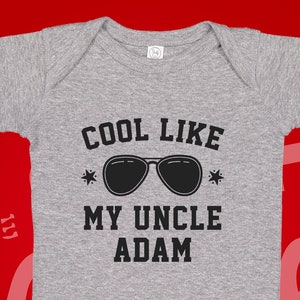 Cool Like My Uncle Baby Bodysuit One Piece or Toddler Shirt, Personalized Uncle Gift, Funny Uncle Gift for Niece Nephew, Uncle Baby Clothes