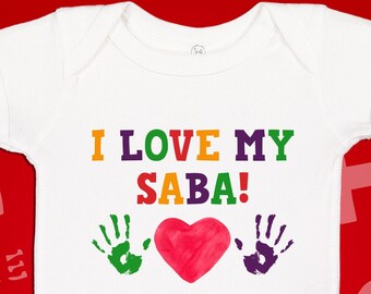 I Love My Saba Baby Bodysuit: Jewish Grandpa Gift