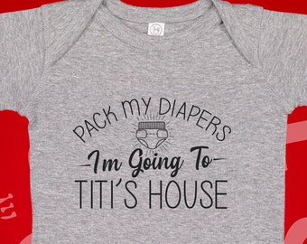 Titi Gift Baby Bodysuit Creeper Toddler Shirt, I'm Going To Titi's House, Funny Titi Baby Clothes, Titi Outfit for Niece Nephew Present