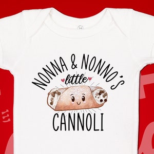 Nonna and Nonno&#39;s Little Cannoli Baby Bodysuit: Italian Grandparents Gift