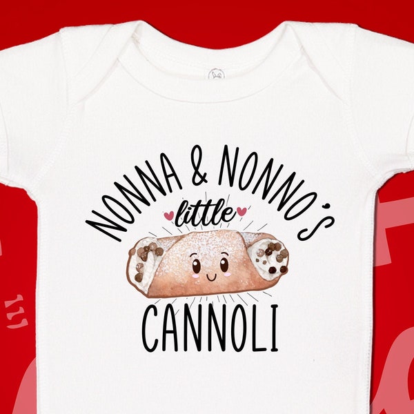 Nonna and Nonno's Little Cannoli Baby Bodysuit One Piece Toddler Shirt, Cute Italian Grandparents Gift, Present, Grandpa, Grandma, Clothing