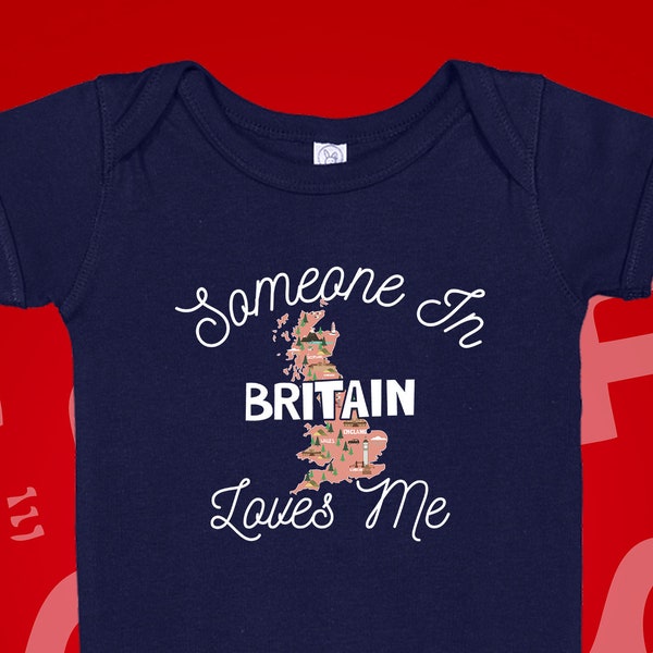 Britain Baby Gift, British Infant Bodysuit One Piece Shirt, Someone In Britain Loves Me, Baby Clothes, Clothing, Half British Present, Expat