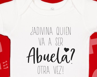 Adivina Quien Va a Ser Abuela, Hola Abuela, Pregnancy Announcement, Baby,  Hola Abuelita, Gift for Parents in Spanish, Hola Abuela, Embarazo 