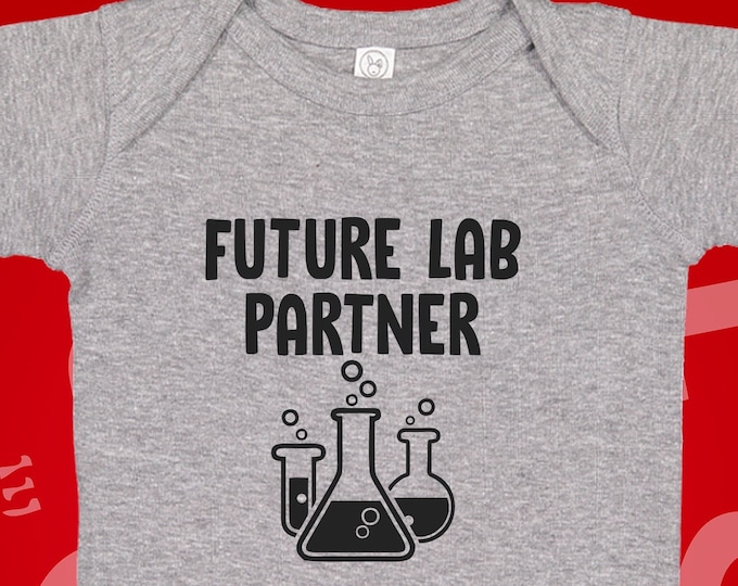 Future Lab Partner Baby Bodysuit Toddler T-Shirt, Science Baby Lab Tech Gift, Laboratory Technician Dad or Mom, Scientist Newborn Clothes