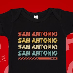 San Antonio Baby One Piece, Retro San Antonio Toddler Shirt, San Antonio Baby Gift, Texas Newborn Baby Shower Present, San Antonio TX Kid