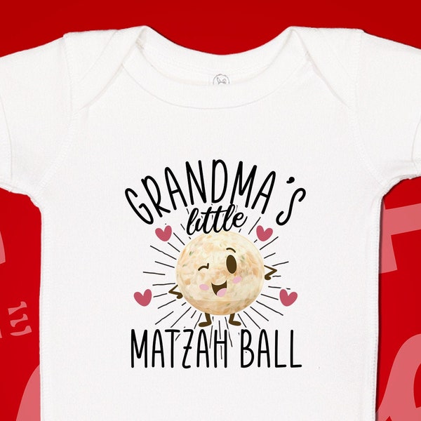 Grandma's Little Matzah Ball Baby Bodysuit One Piece Toddler Shirt, Bubbe Jewish Baby Gift, Matazo Ball, Jew Baby Clothes, Clothing, Matzo