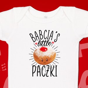Babcia's Little Paczki Polish Grandma Baby Bodysuit One Piece Toddler Shirt, Babcia Baby Gift, Polska Baby Clothing, Poland, Grandbaby