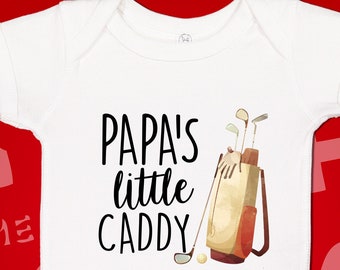 Papa's Little Caddy Baby One-Piece: Golfing Gift for Grandpa