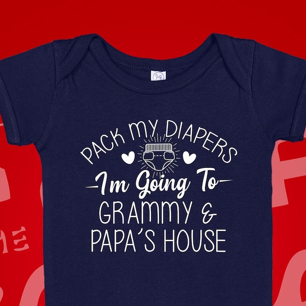 Grammy and Papa Gift Baby Bodysuit Creeper Toddler Shirt, I'm Going To Grammy and Papa's House, Funny Grammy and Papa Present, Kid Clothes