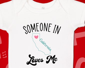 California Baby Bodysuit: Someone Loves Me, Long Distance Gift