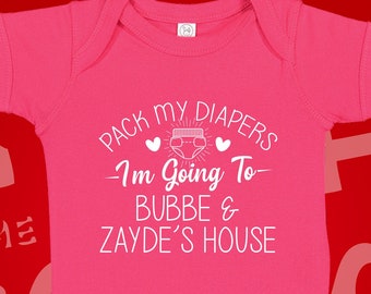 Bubbe and Zayde's House Baby Bodysuit: Funny Yiddish Grandma Grandpa Gift
