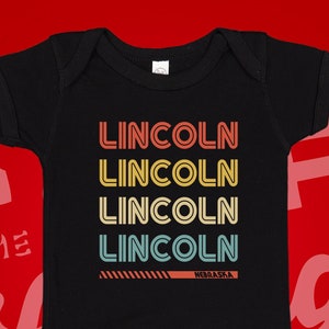 Retro Lincoln Nebraska Baby Bodysuit - Cornhusker Newborn Gift