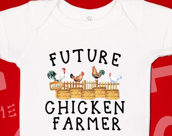 Future Chicken Farmer Baby Bodysuit, Farm Animal Clothes